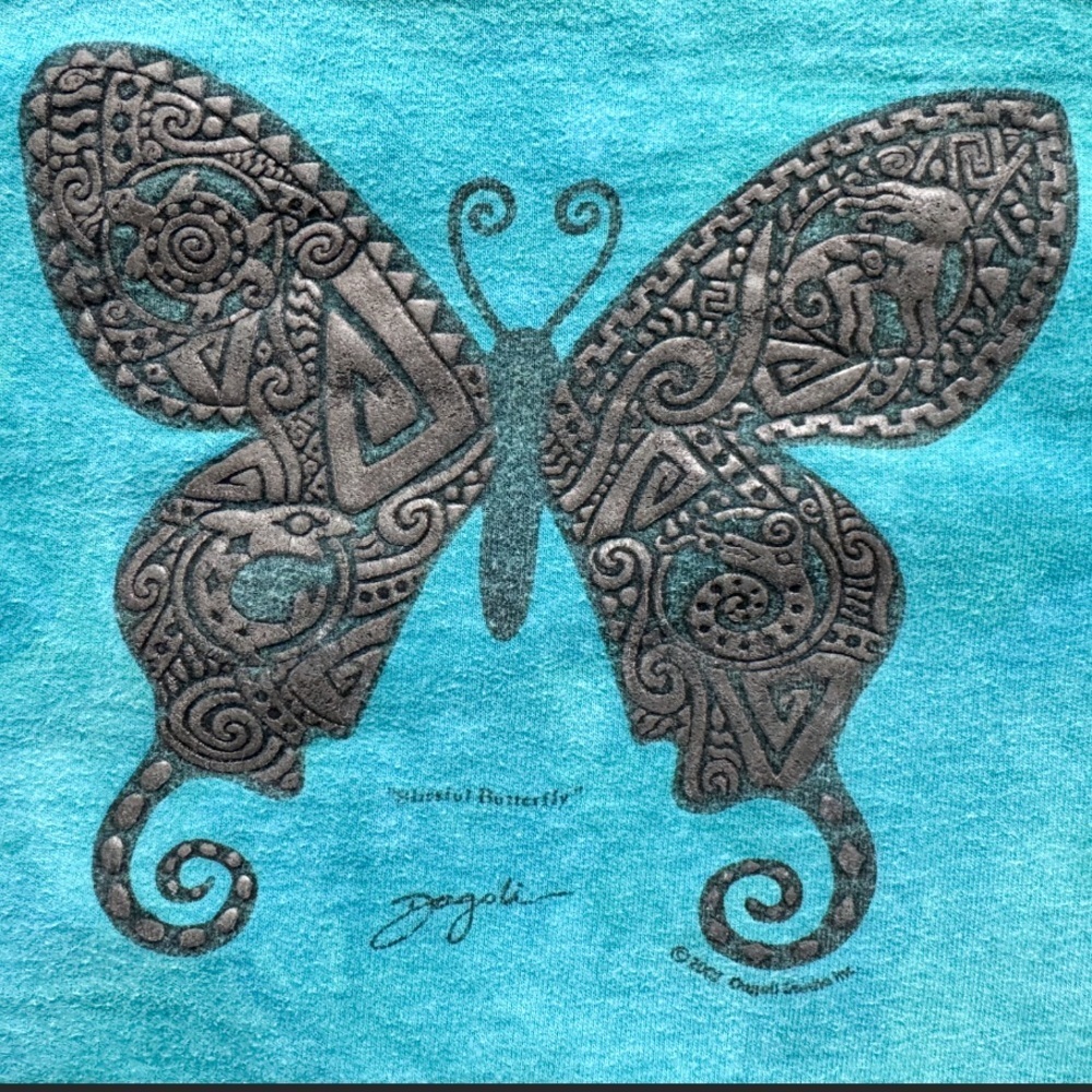 Vtg 2002 Dagoli Blissful Butterfly Tie Dye Sweatshirt L Boho Fairycore - Picture 8 of 14
